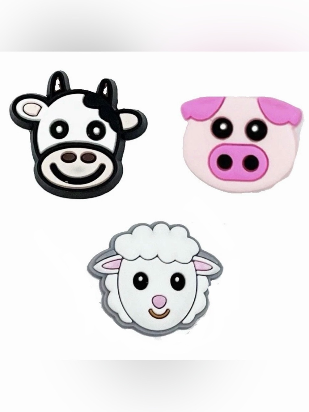 3 Pieces Farm Animal Shoe Charms For Croc Shoes